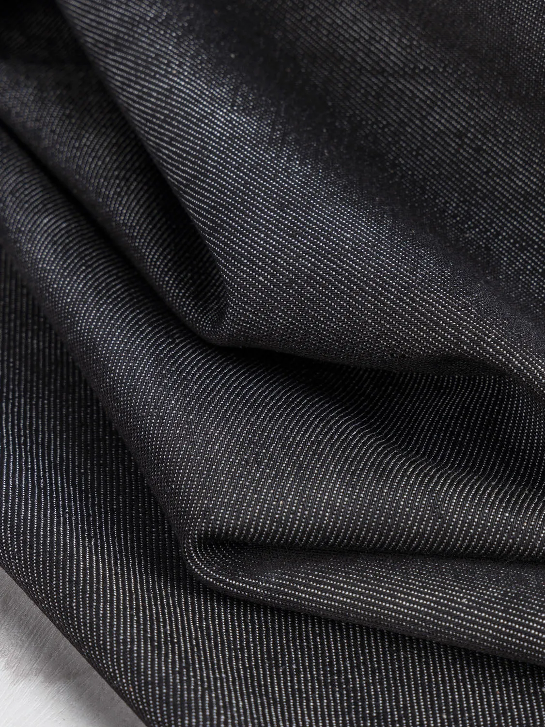 10.75oz Stretch Organic Cotton Denim - Black - Swatch