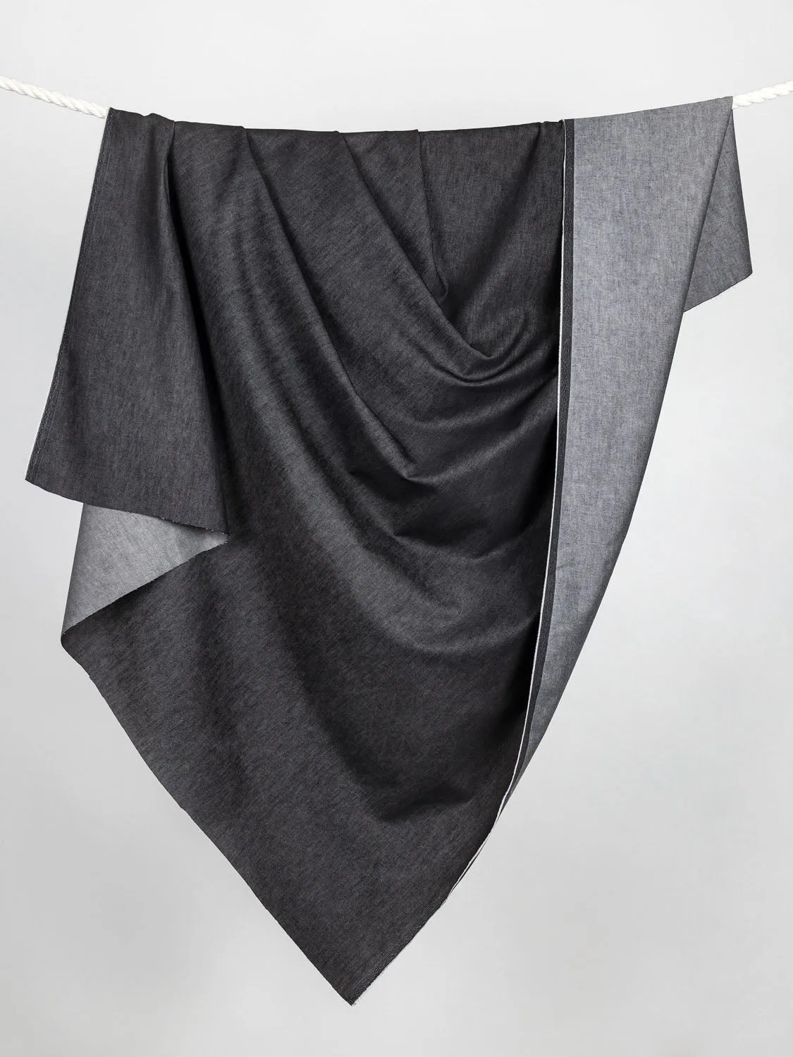 10.75oz Stretch Organic Cotton Denim - Black - Swatch