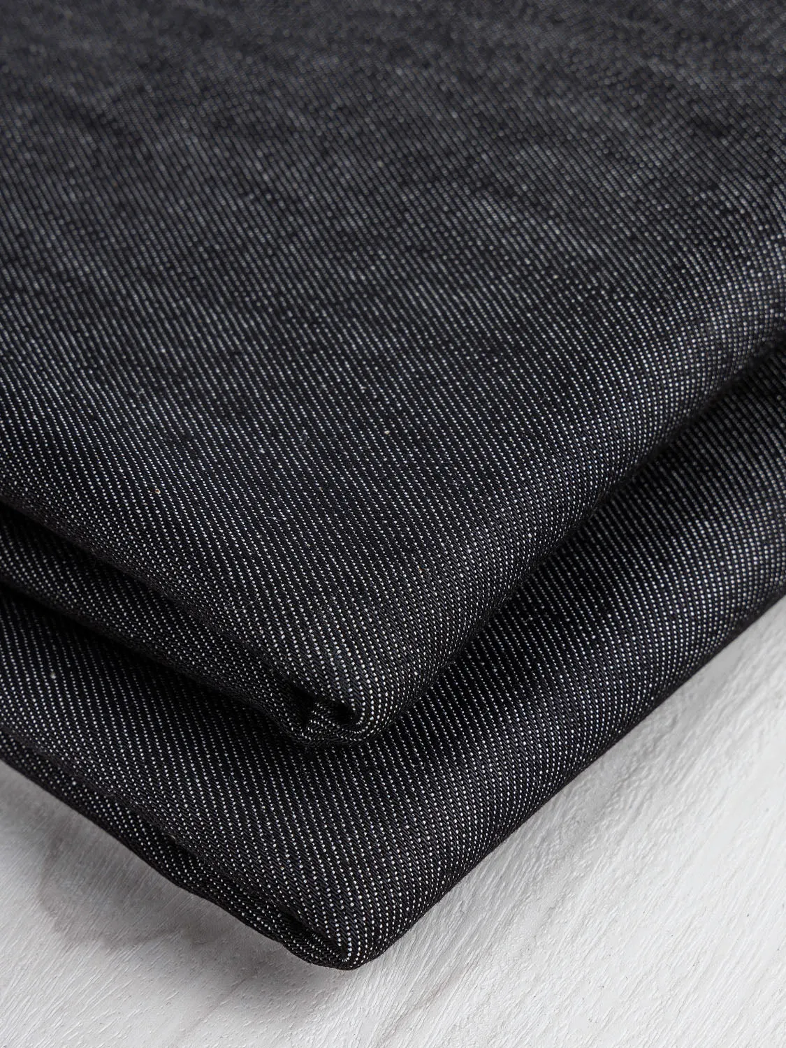 10.75oz Stretch Organic Cotton Denim - Black - Swatch