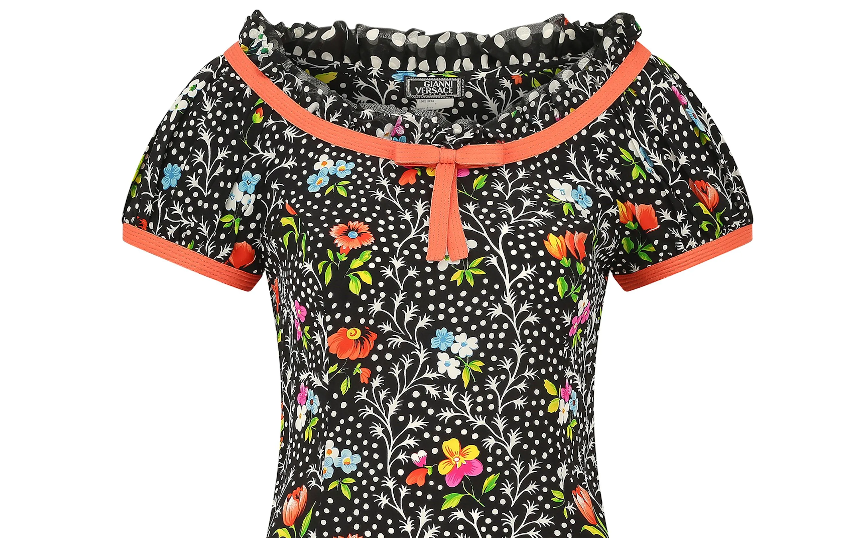 1993 Runway Documented Gianni Versace Couture Floral Blouse