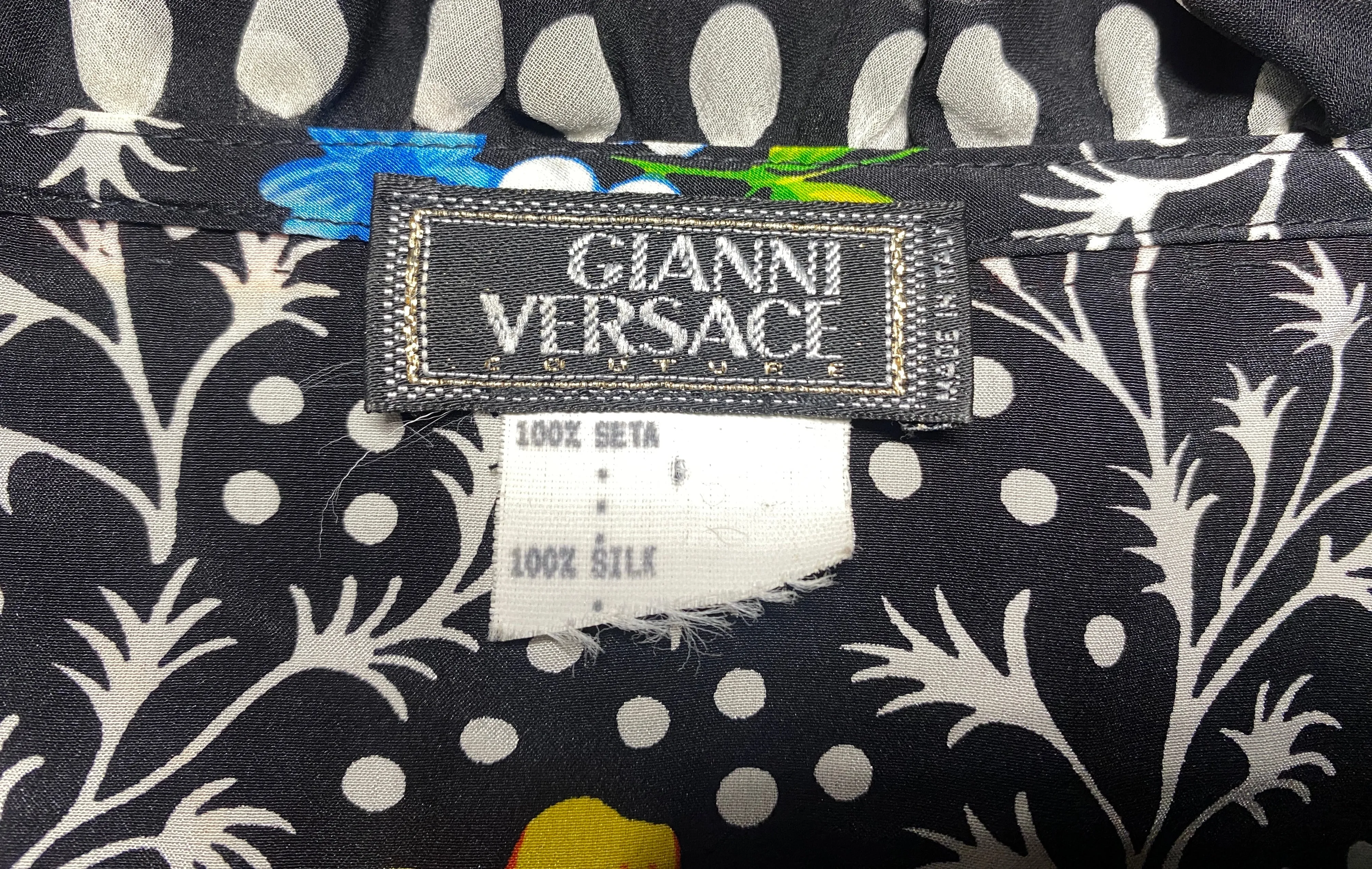 1993 Runway Documented Gianni Versace Couture Floral Blouse
