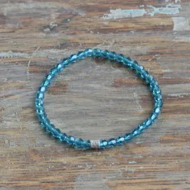 4mm Aqua Swarovski Bracelet