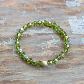 6mm Olive Swarovski Crystal Bracelet