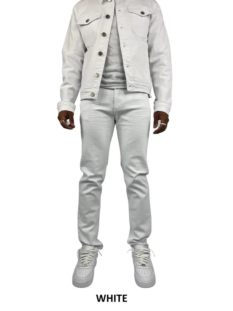 Access Apparel White Men's Slim-Fit Stretch Fabric Jeans Blind Trust