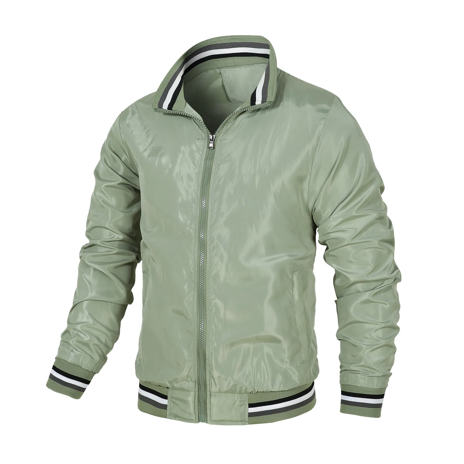 American men's logo jacket casual baseball jacket and cashmere cardigan solid color flight jacket