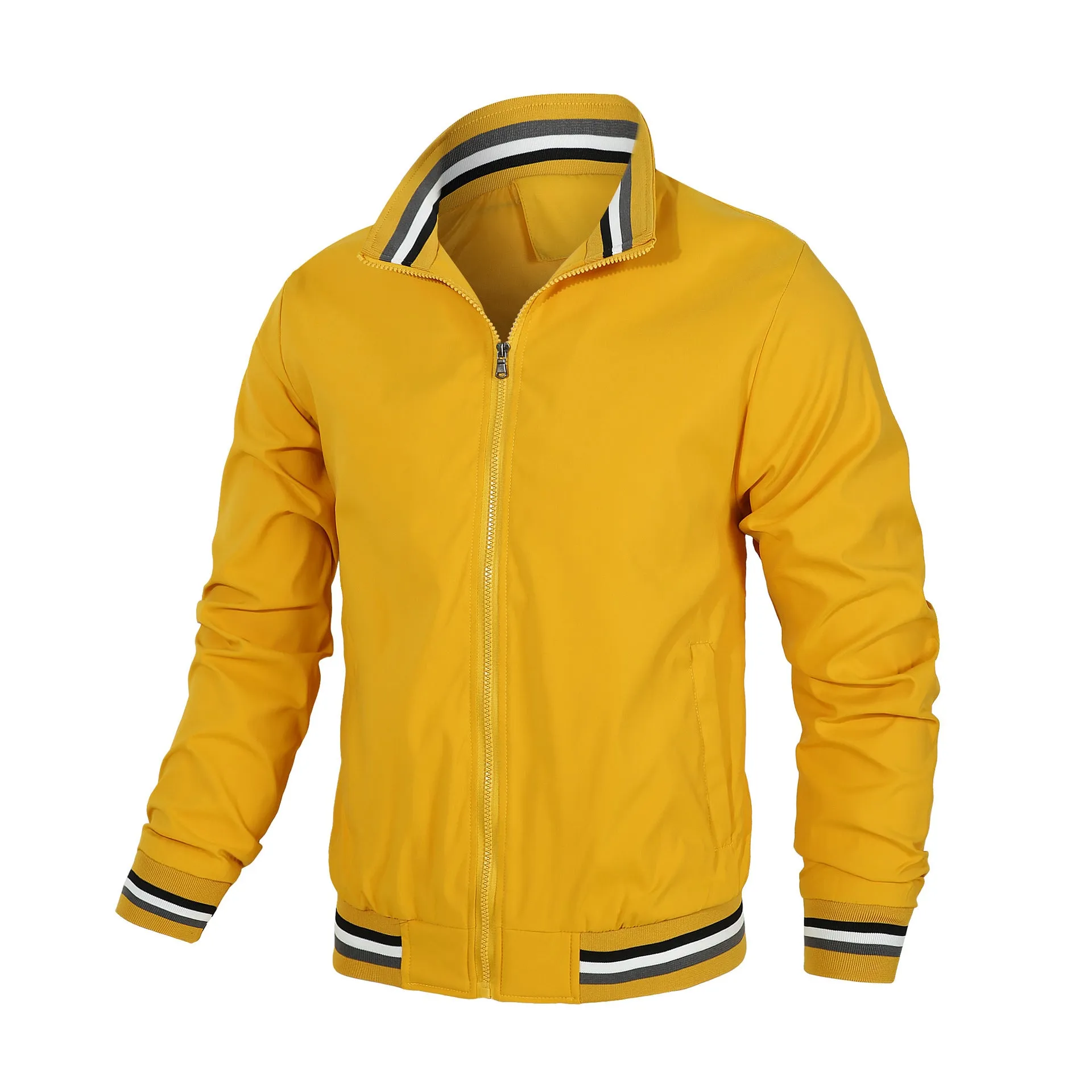 American men's logo jacket casual baseball jacket and cashmere cardigan solid color flight jacket