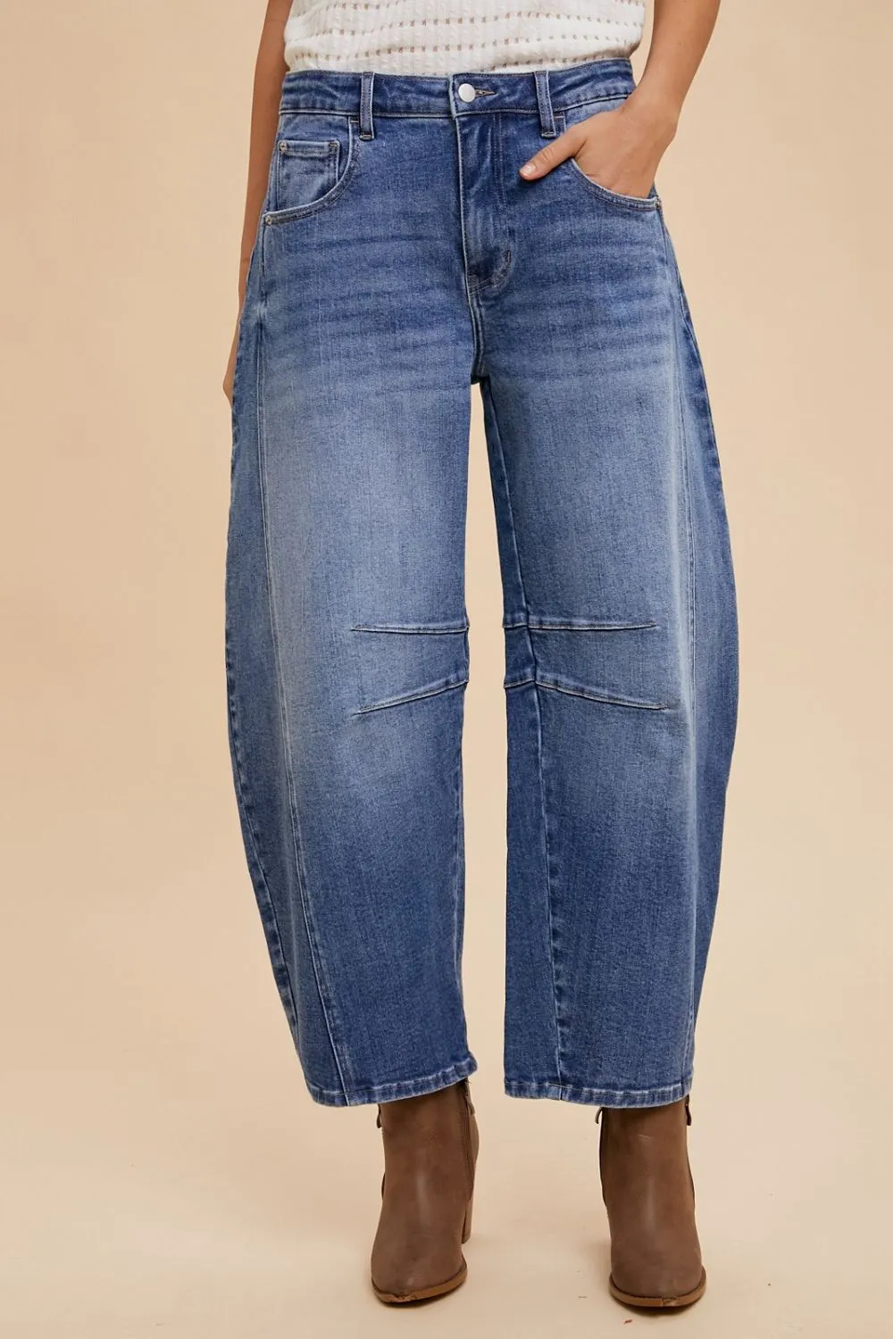 Annie's Rise Barrel Leg Jeans