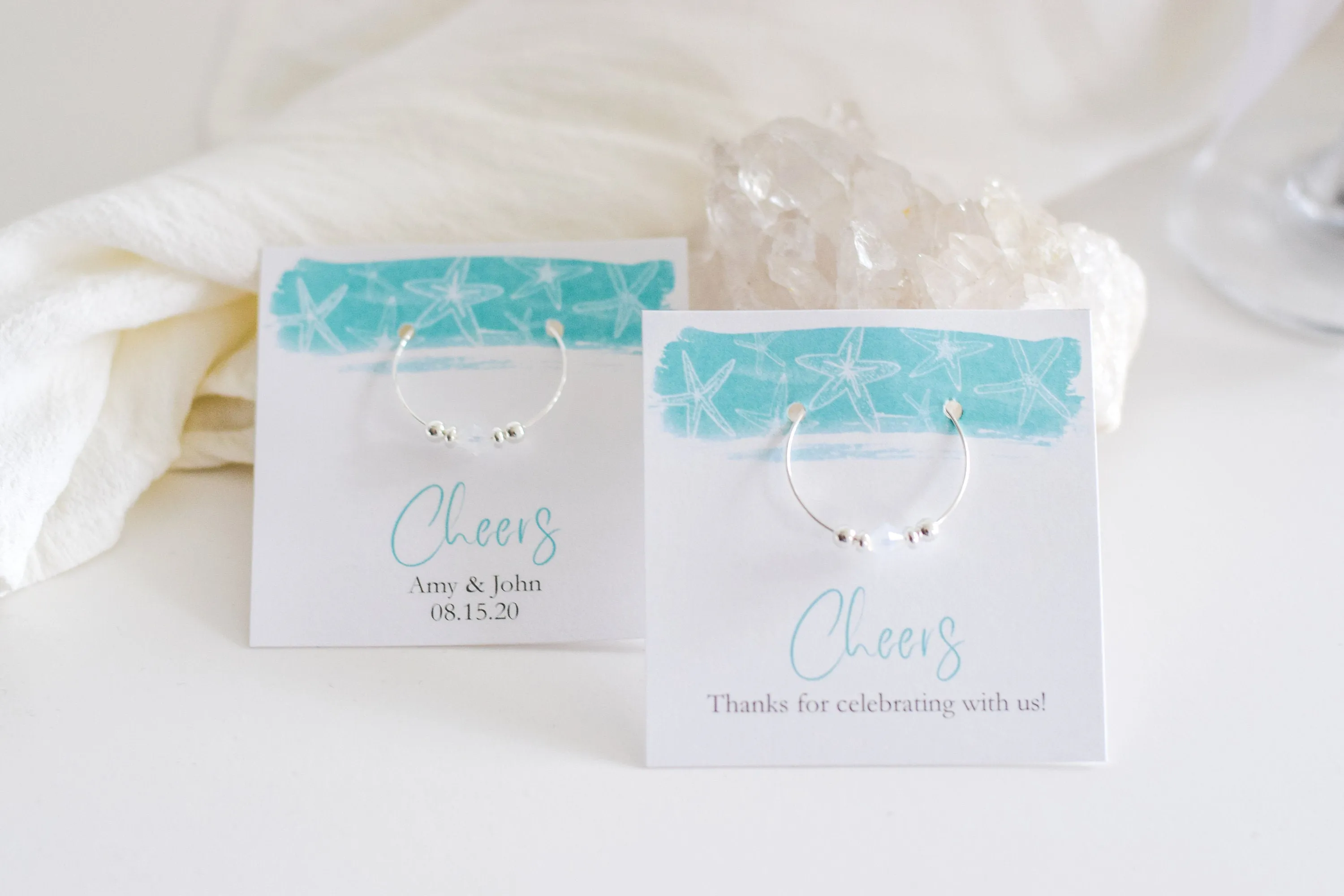 Beach Party Favors, Swarovski Wine Charms