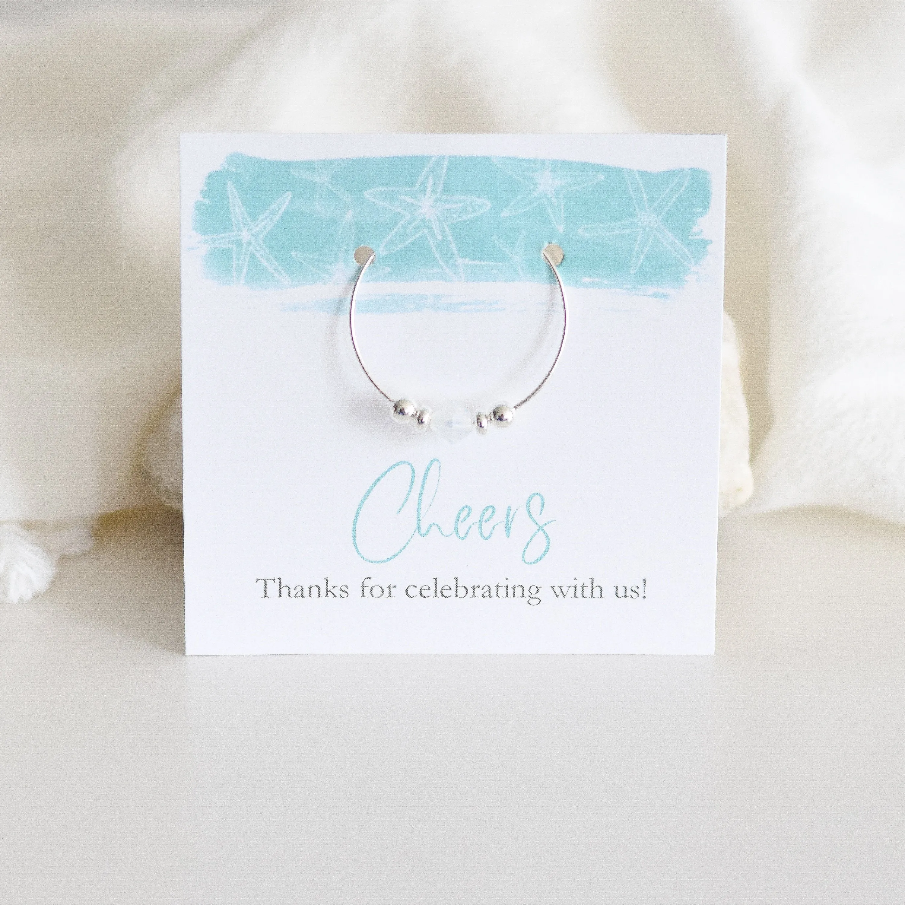 Beach Party Favors, Swarovski Wine Charms