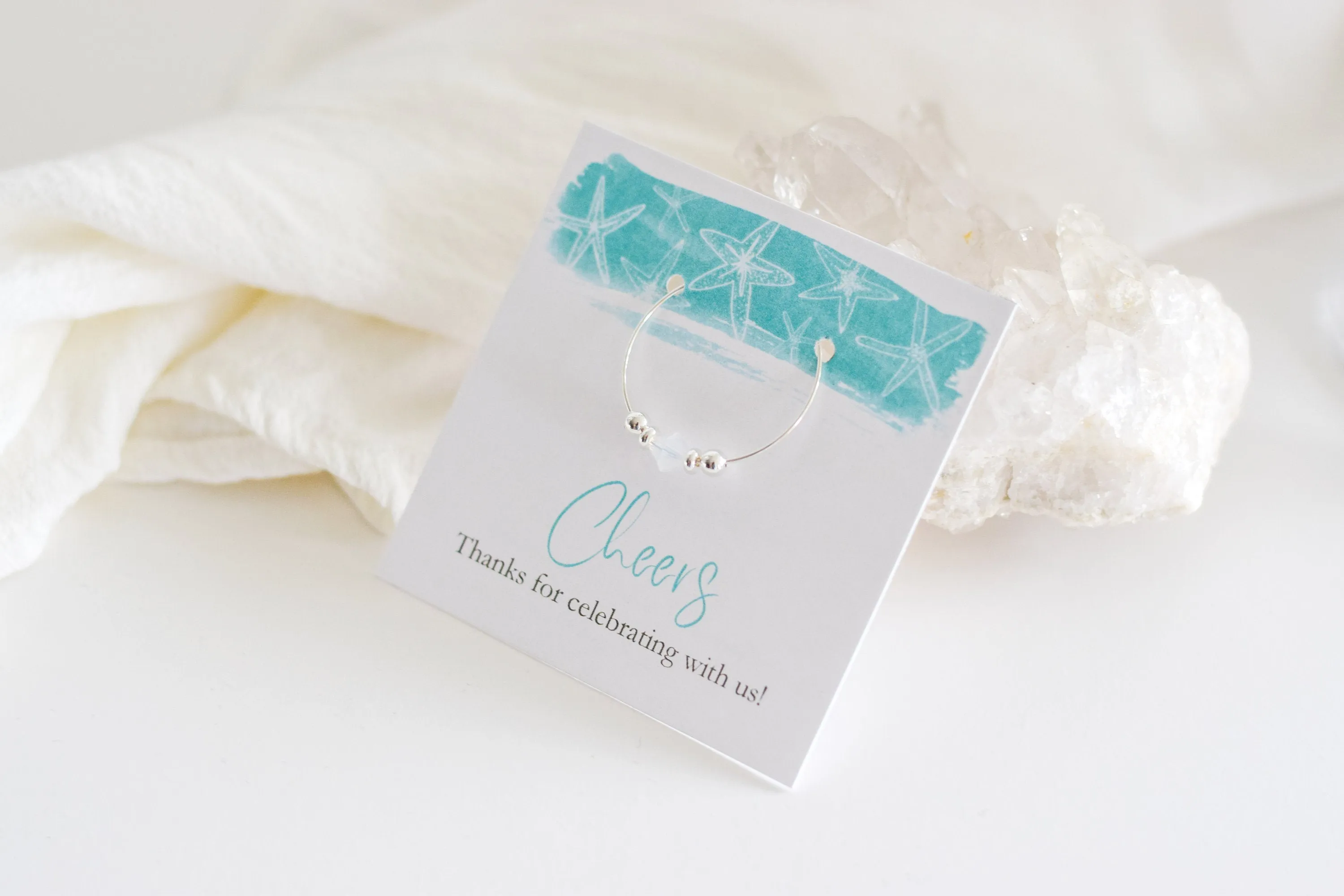 Beach Party Favors, Swarovski Wine Charms