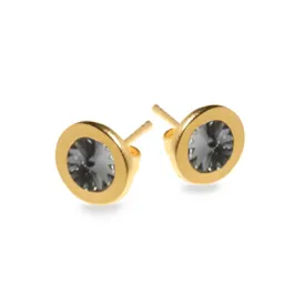 Black Diamond Halo Earrings