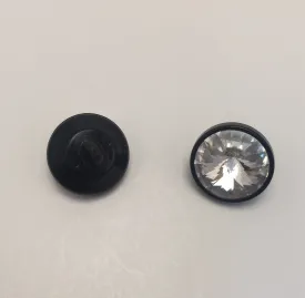 Black / Domed / Large Swarovski Crystal