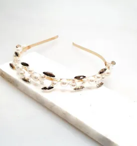 Bling Accessories Rhine Stone Glass Crystal Hair Band with Swarovski Glass Pearls