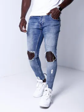 Blue Jeans Knee Out
