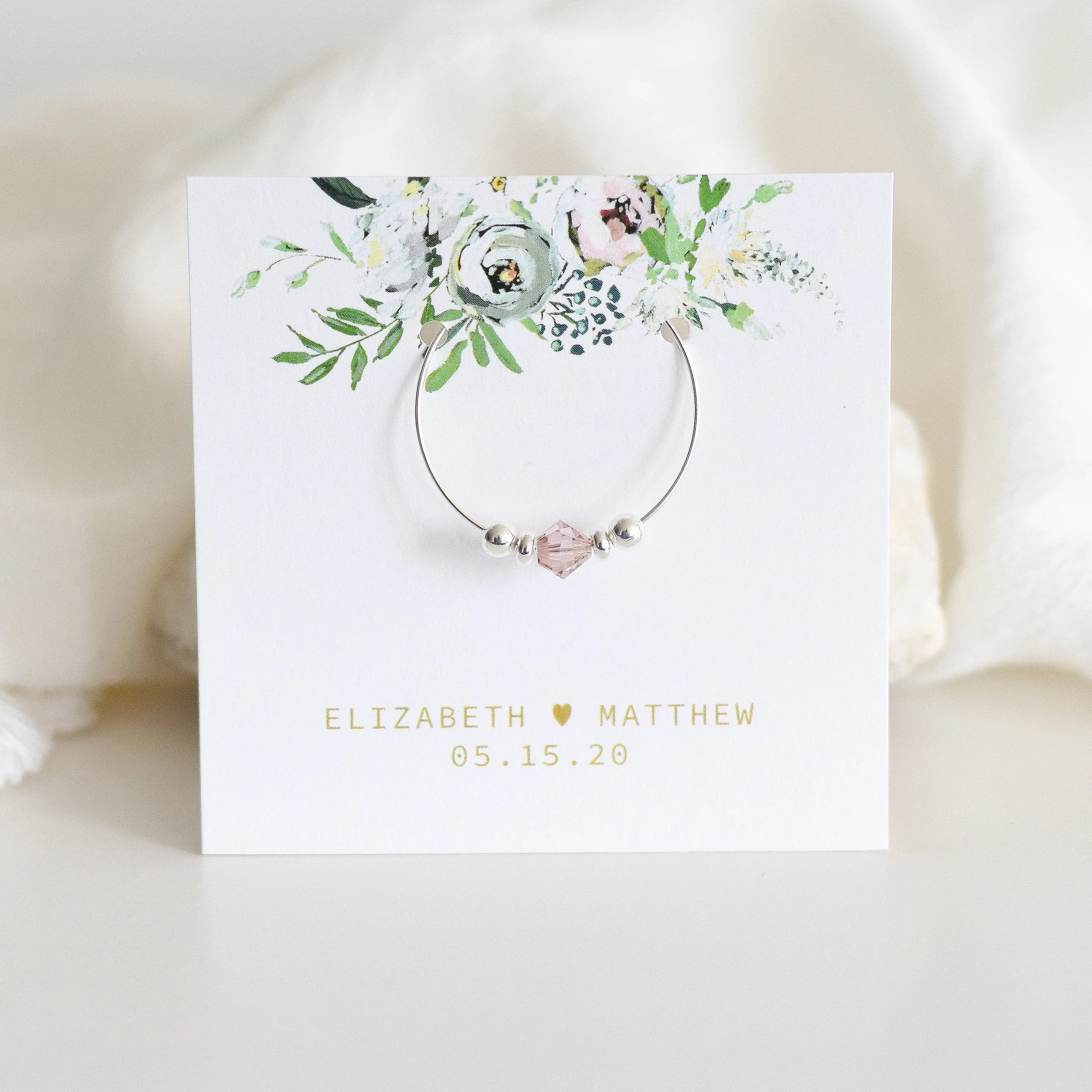 Blush Engagement Party Favors, Swarovski Crystal Wine Charms