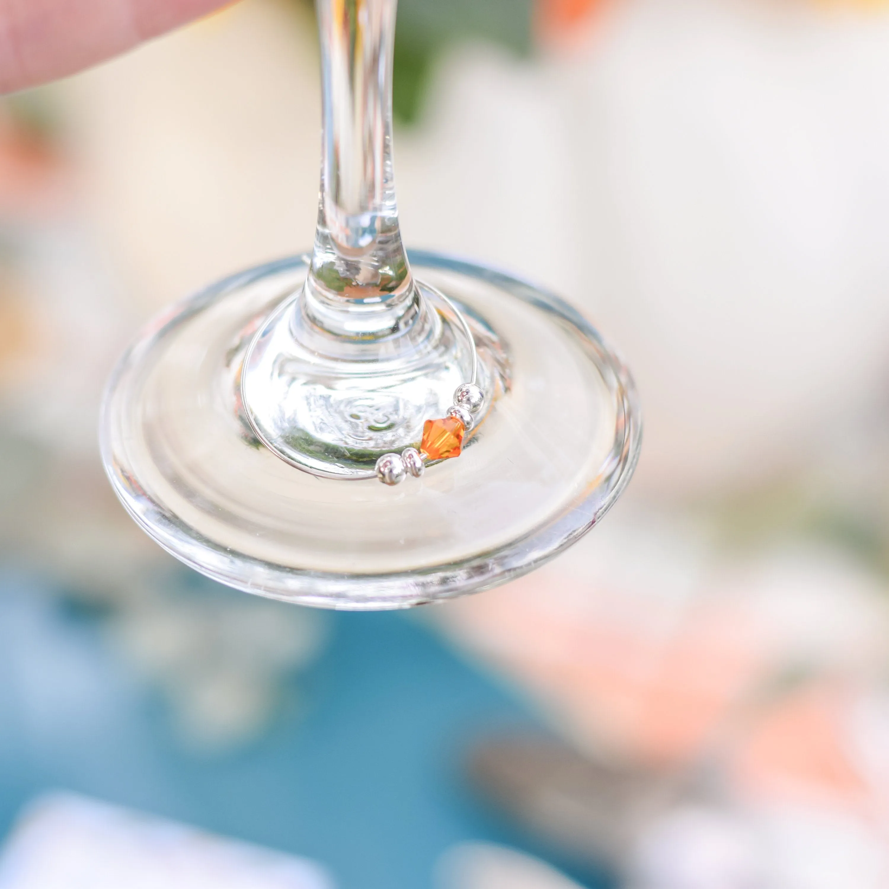 Blush Engagement Party Favors, Swarovski Crystal Wine Charms
