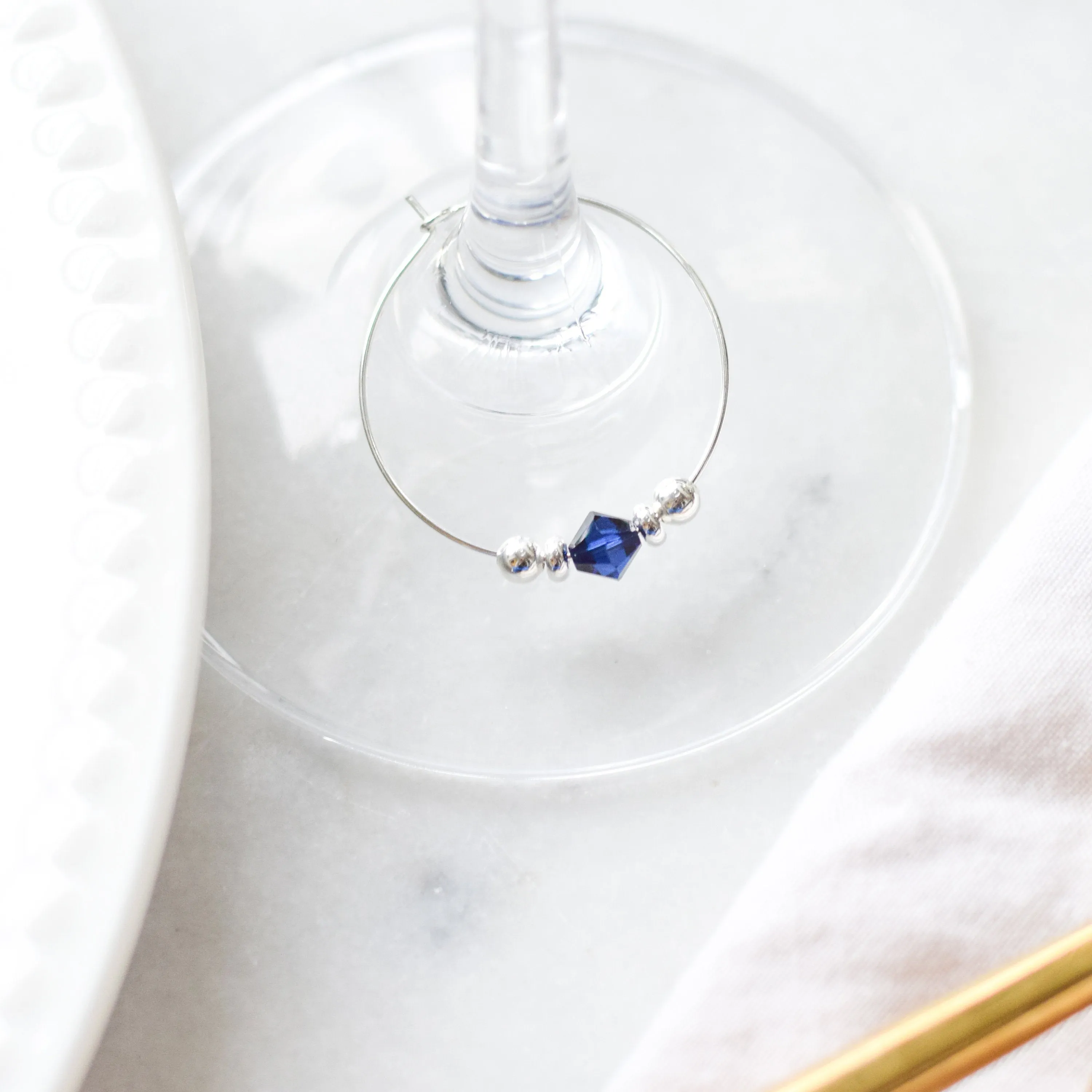 Blush Engagement Party Favors, Swarovski Crystal Wine Charms