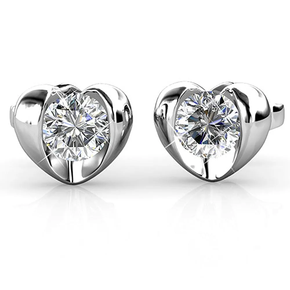 Boxed 3 Pairs Stud Earrings Set Embellished with SWAROVSKI Crystals