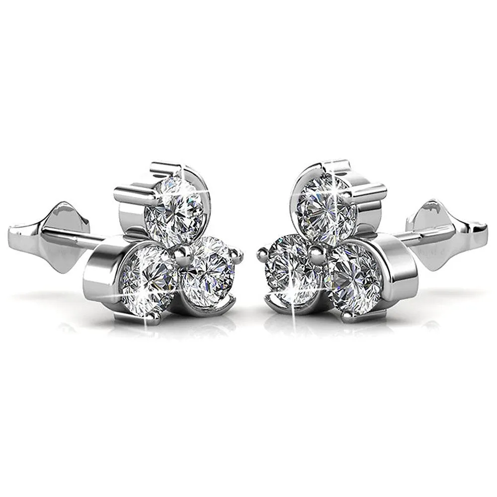 Boxed 3 Pairs Stud Earrings Set Embellished with SWAROVSKI Crystals