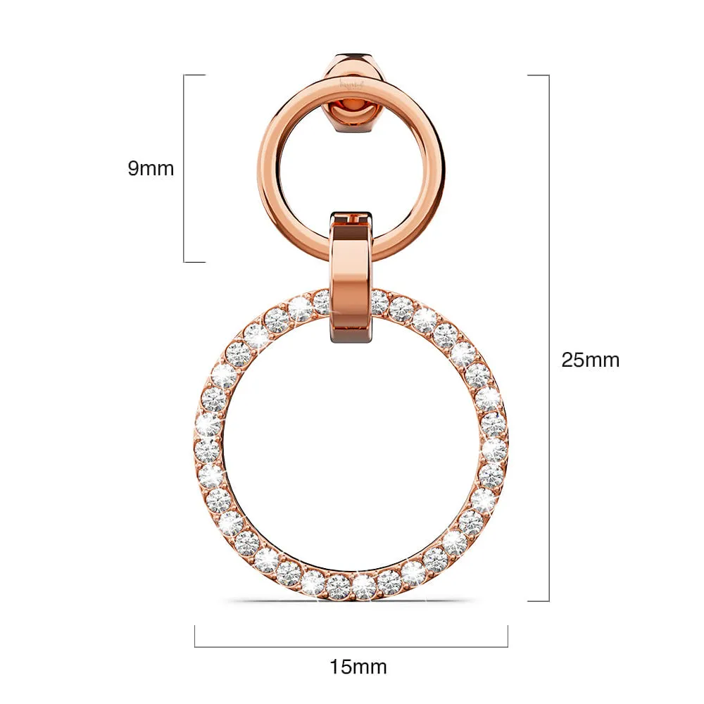 Boxed Orbit of Elegance Earrings & Beauty Bracelet Set with Swarovski Crystal in Rose Gold