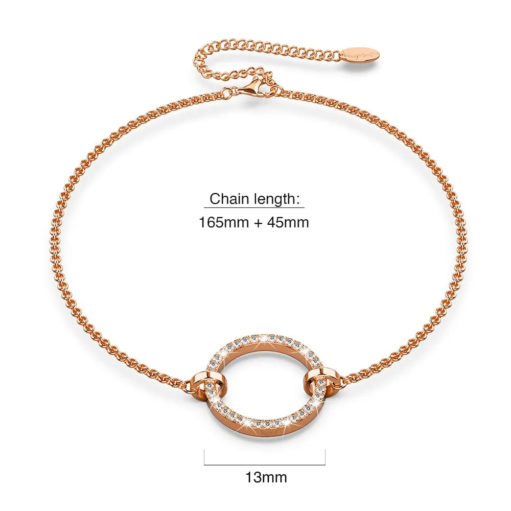 Boxed Orbit of Elegance Earrings & Beauty Bracelet Set with Swarovski Crystal in Rose Gold