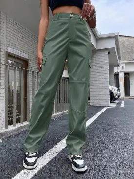 Buttoned Zipper Fly Pants