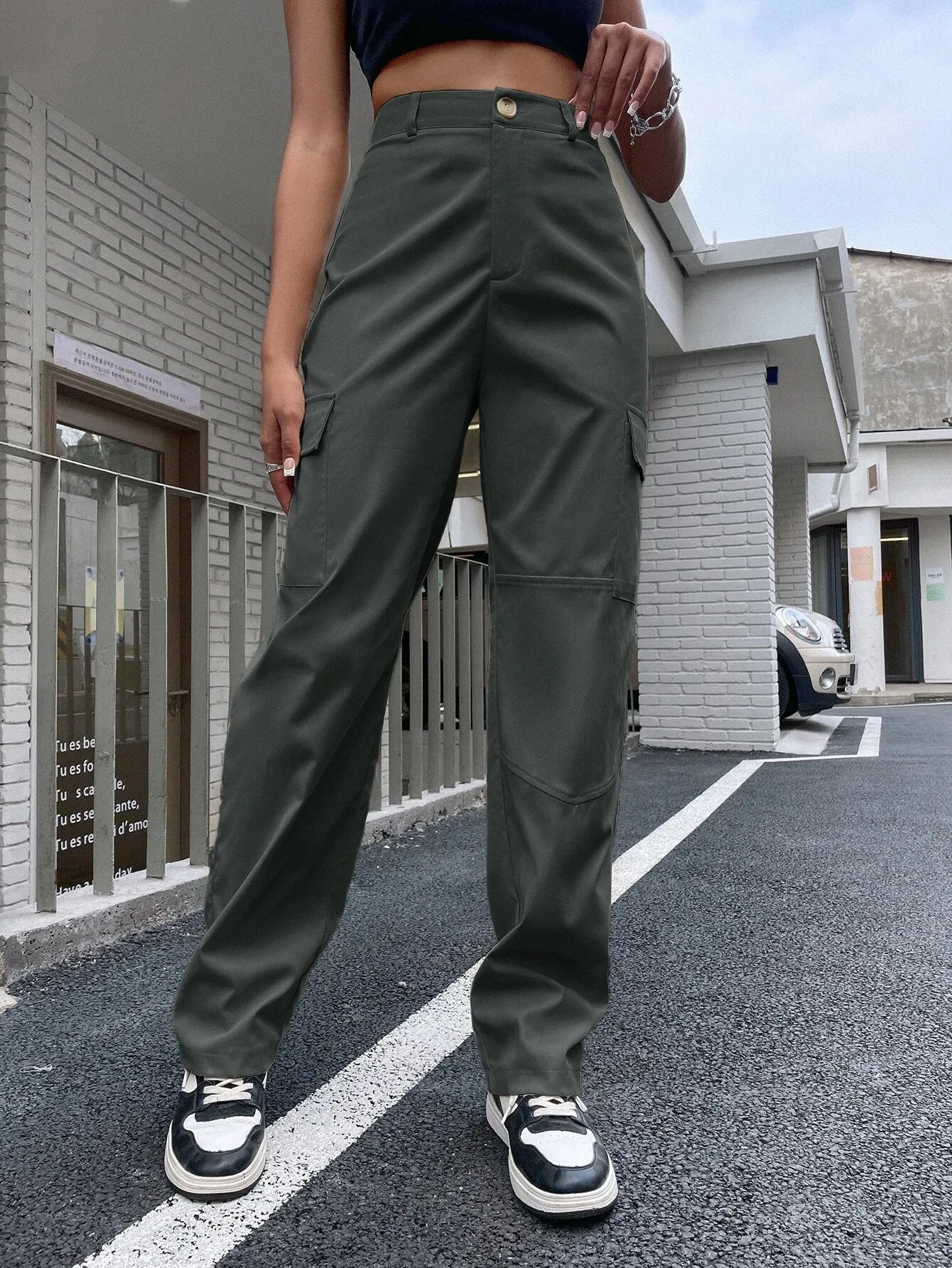 Buttoned Zipper Fly Pants