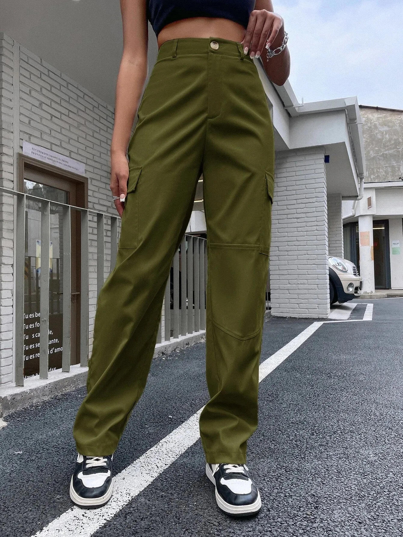 Buttoned Zipper Fly Pants