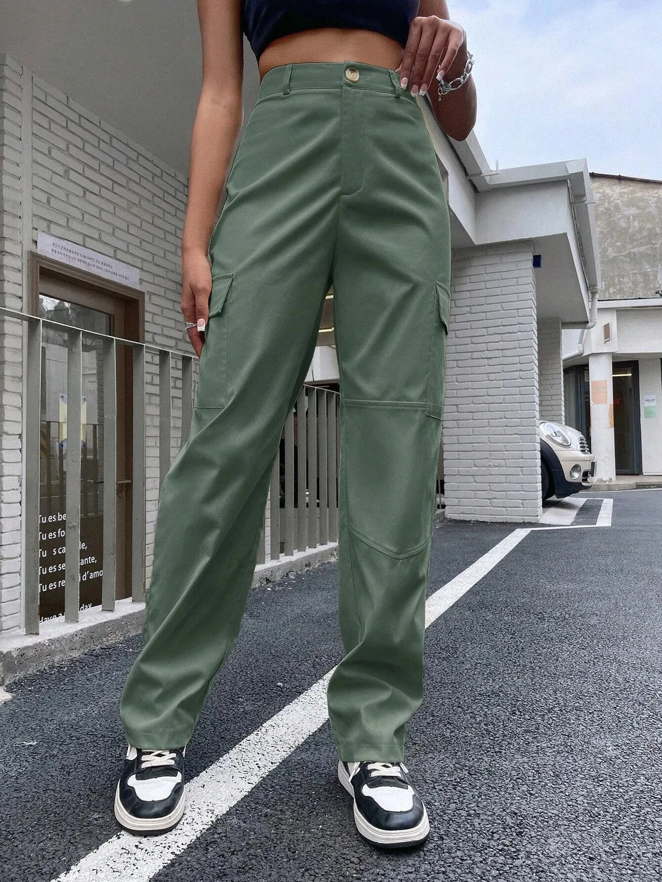 Buttoned Zipper Fly Pants