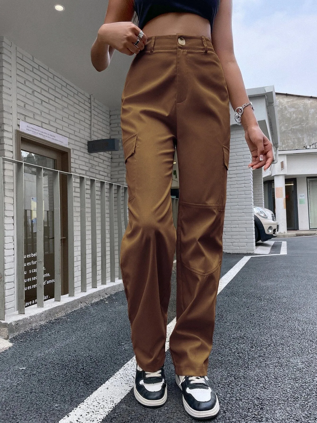 Buttoned Zipper Fly Pants