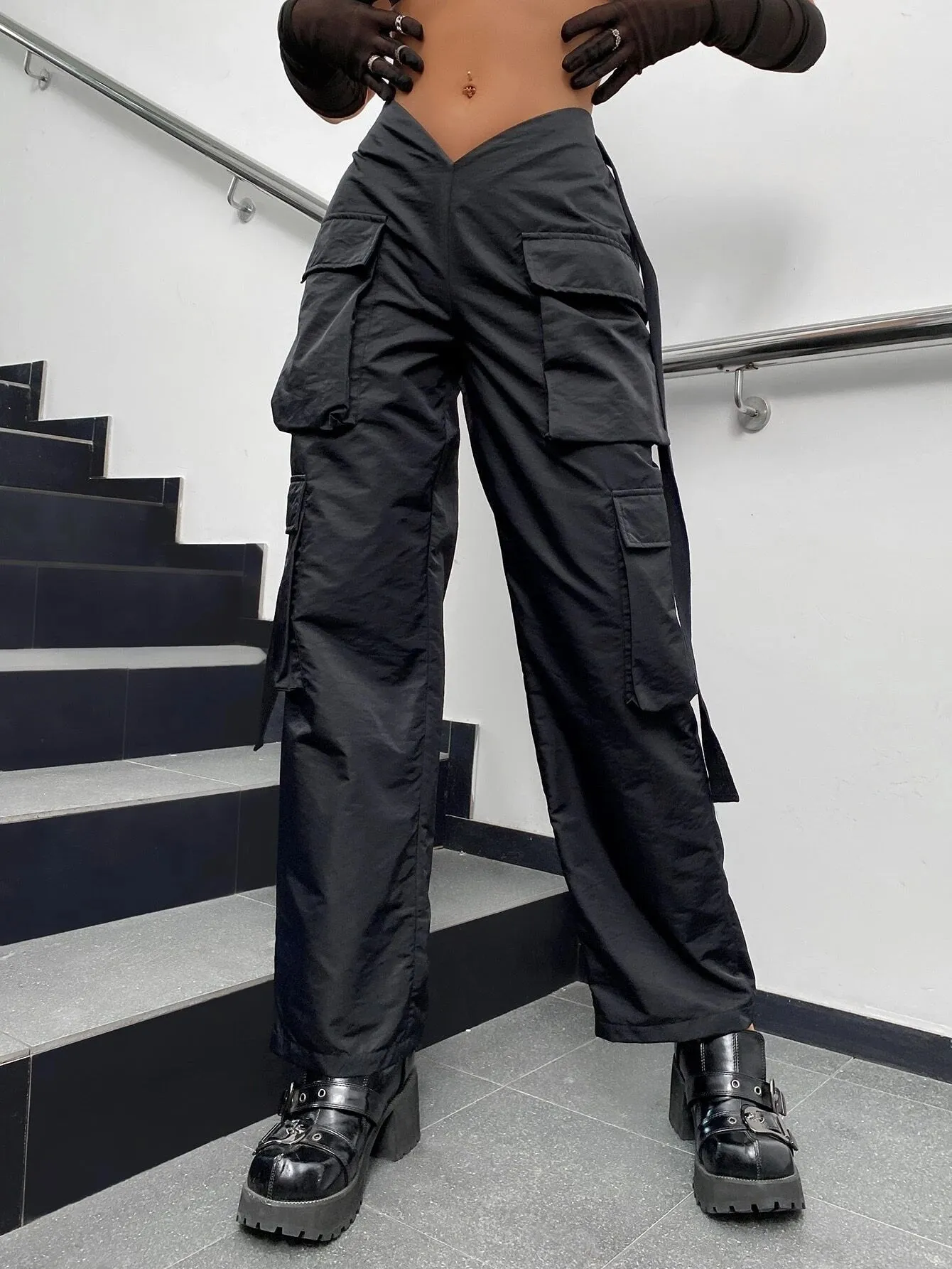 Camo Printed Flap Cargo Pants