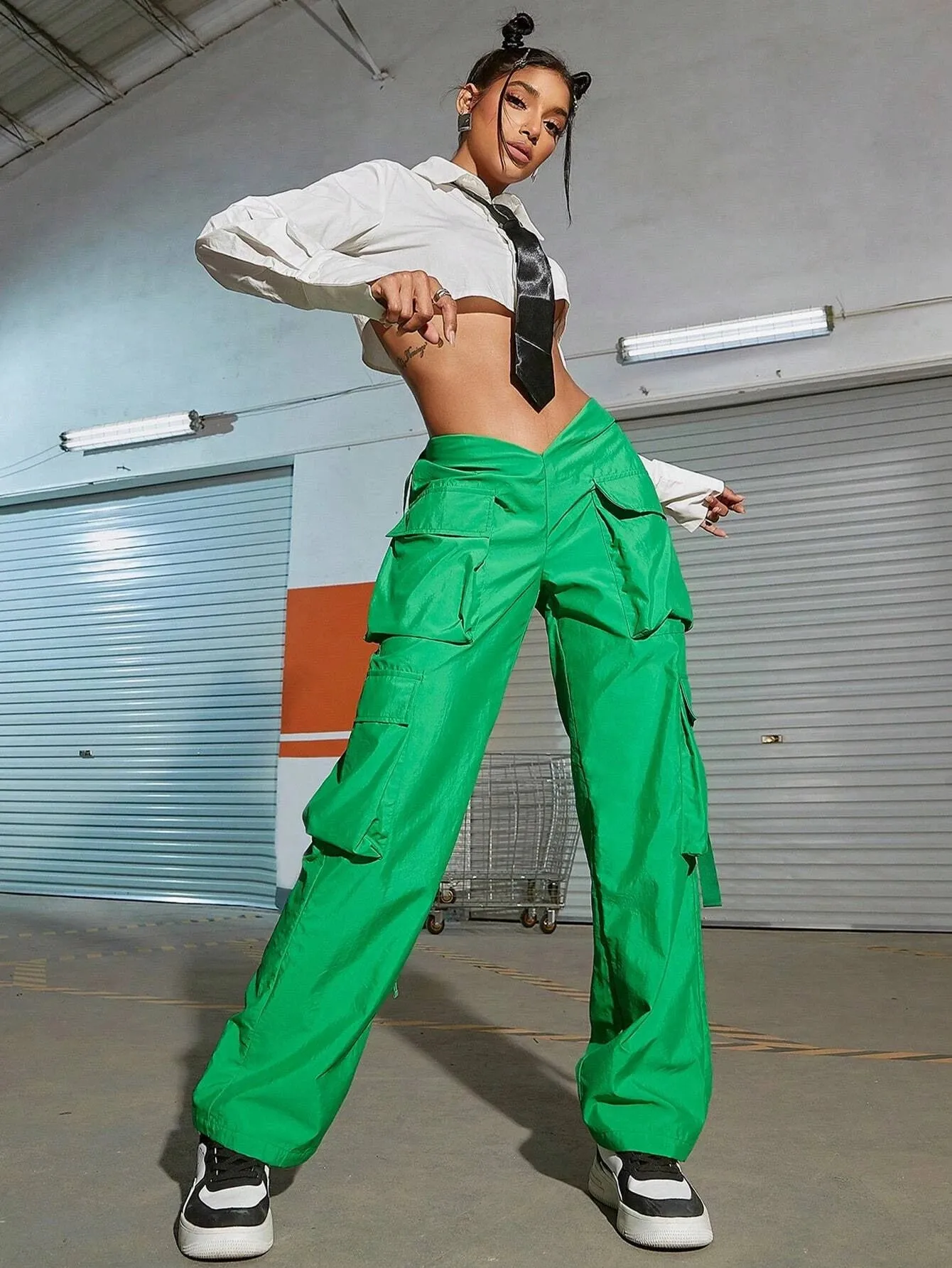 Camo Printed Flap Cargo Pants