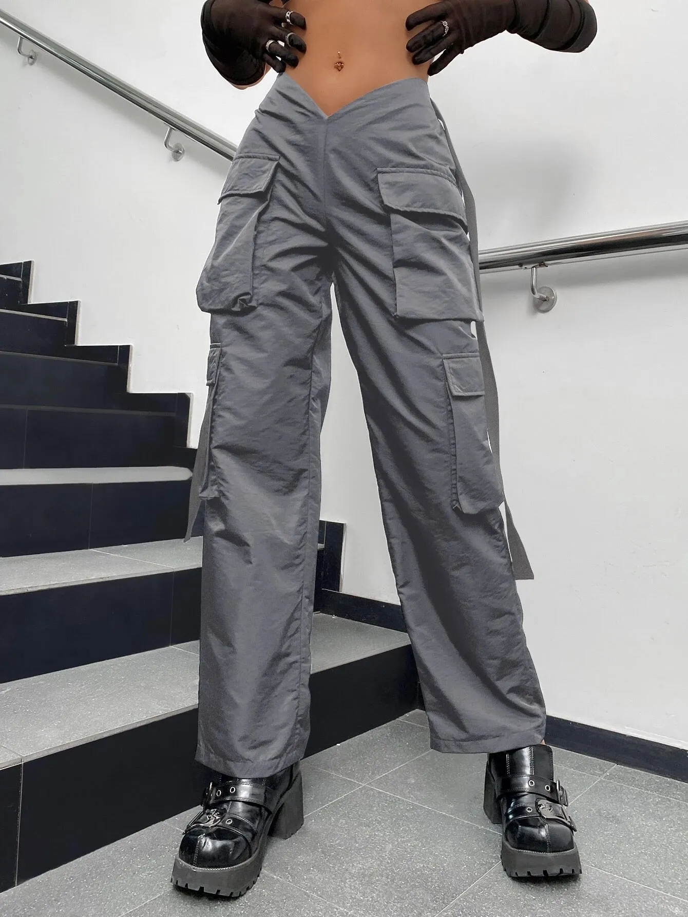 Camo Printed Flap Cargo Pants