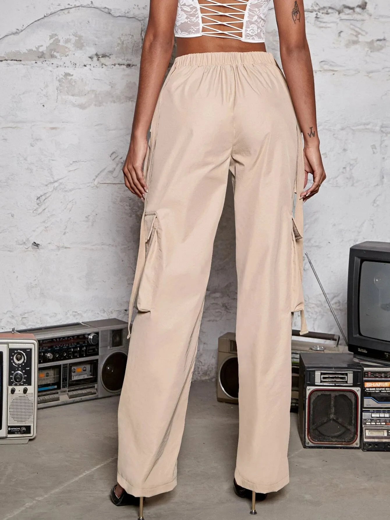 Camo Printed Flap Cargo Pants