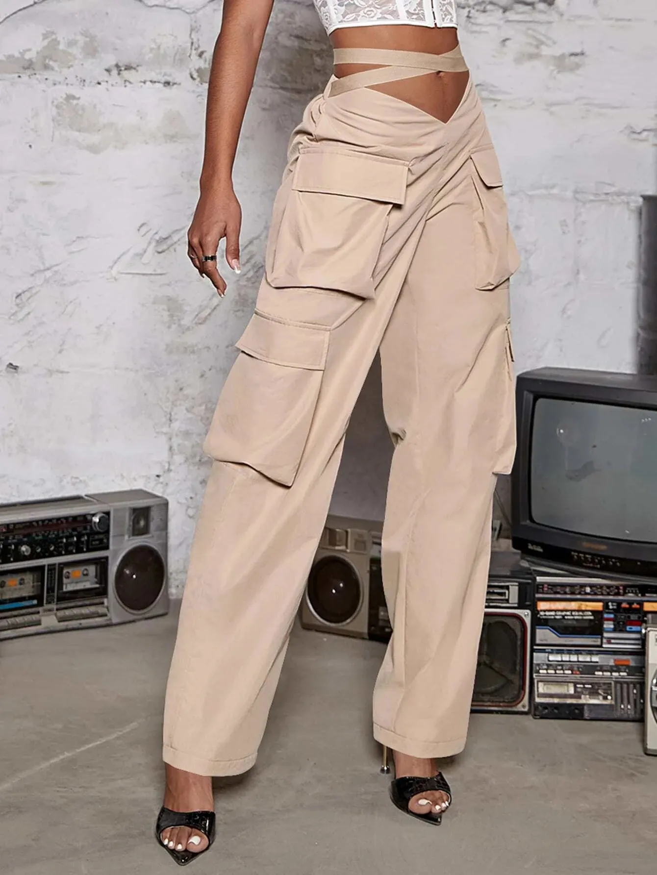 Camo Printed Flap Cargo Pants