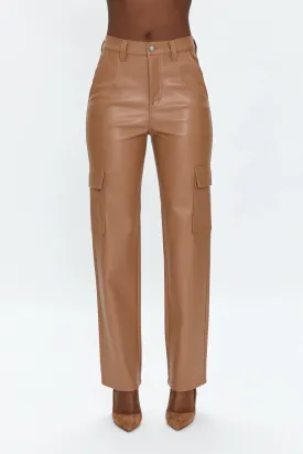 Cassie Vegan Leather Cargo Pants