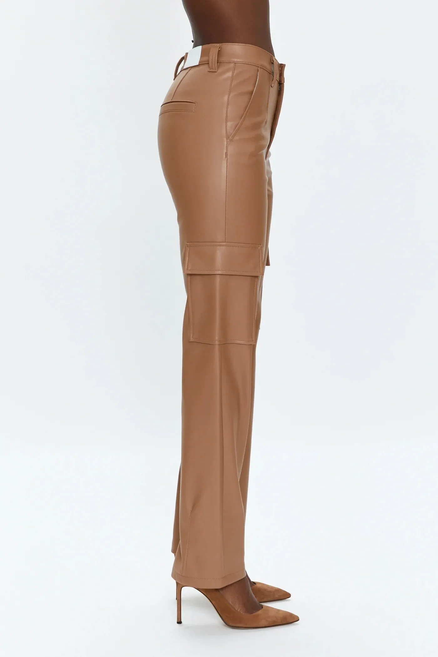 Cassie Vegan Leather Cargo Pants