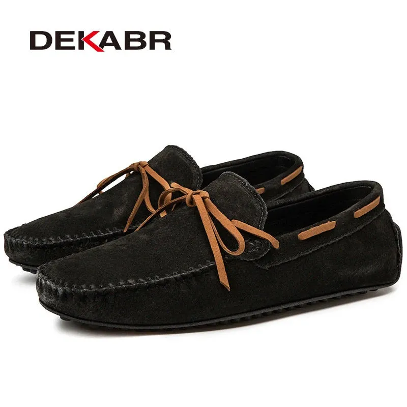 Casual Men Genuine Leather Shoes Summer Loafers
