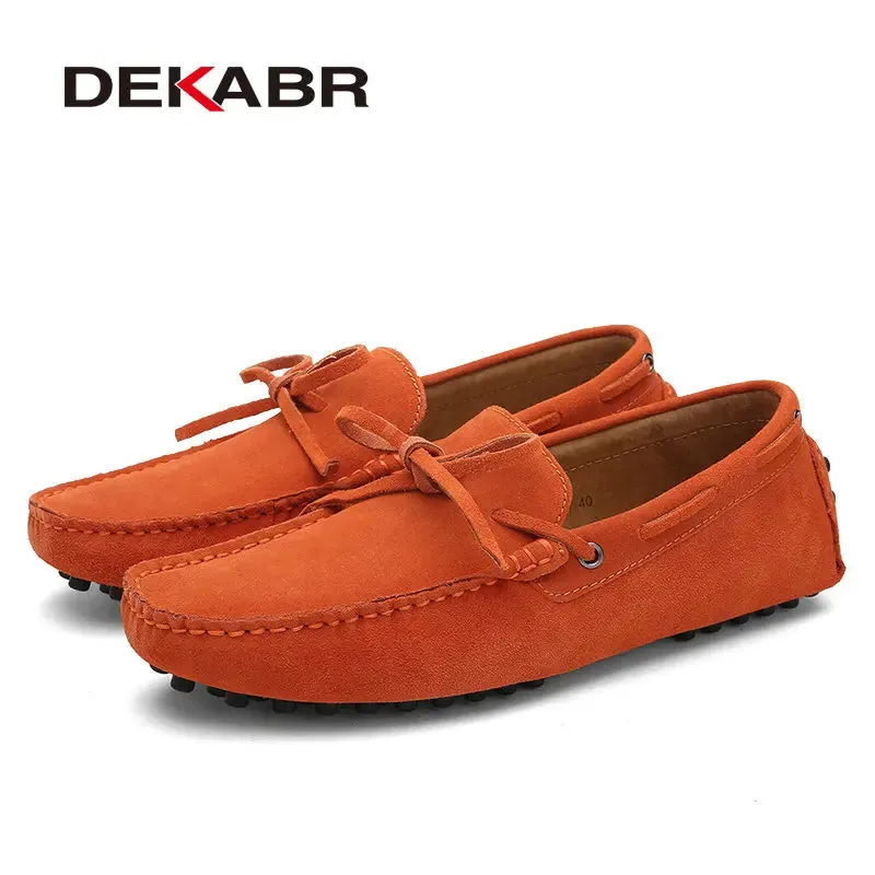 Casual Men Genuine Leather Shoes Summer Loafers