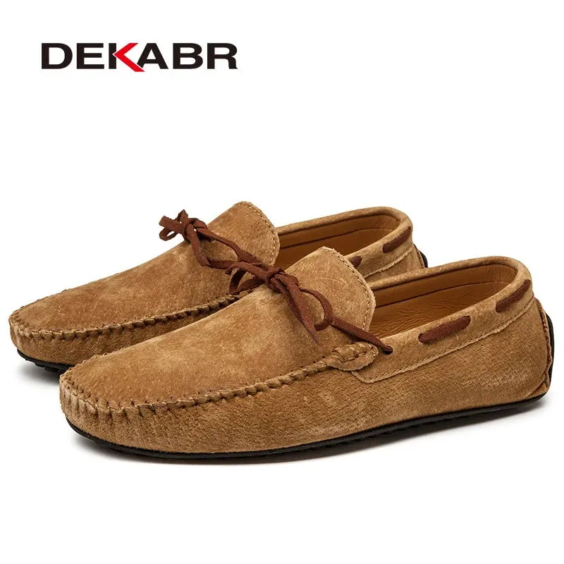 Casual Men Genuine Leather Shoes Summer Loafers
