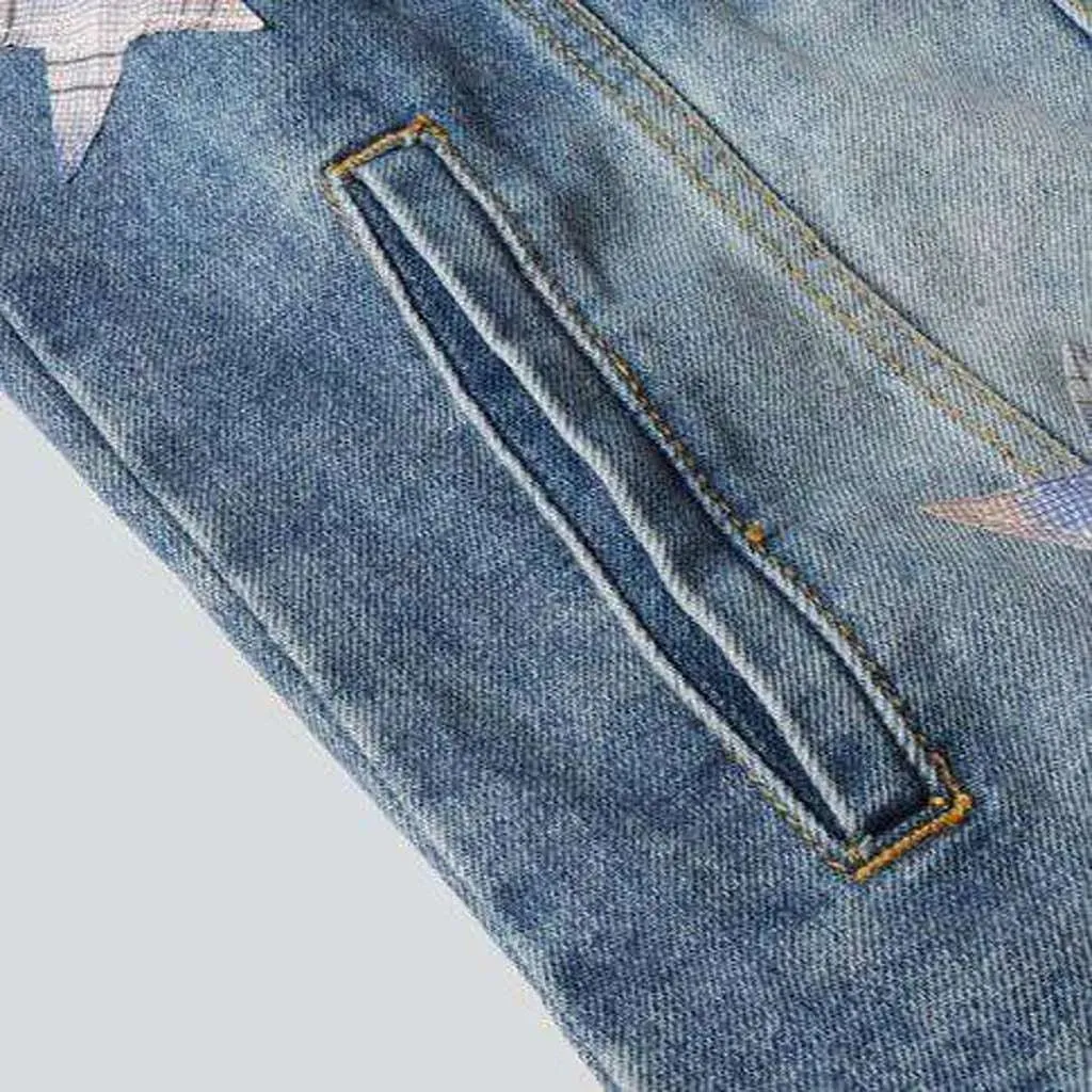 Color stars vintage denim jacket