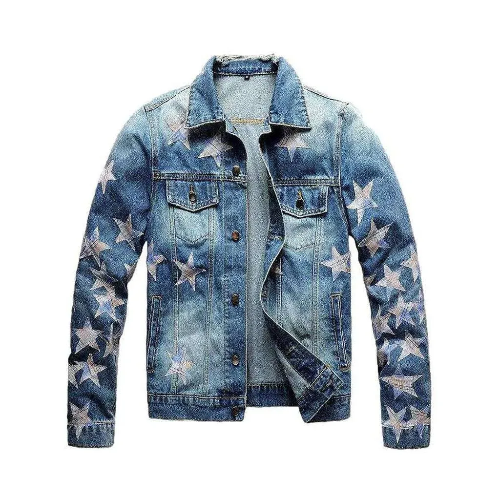 Color stars vintage denim jacket
