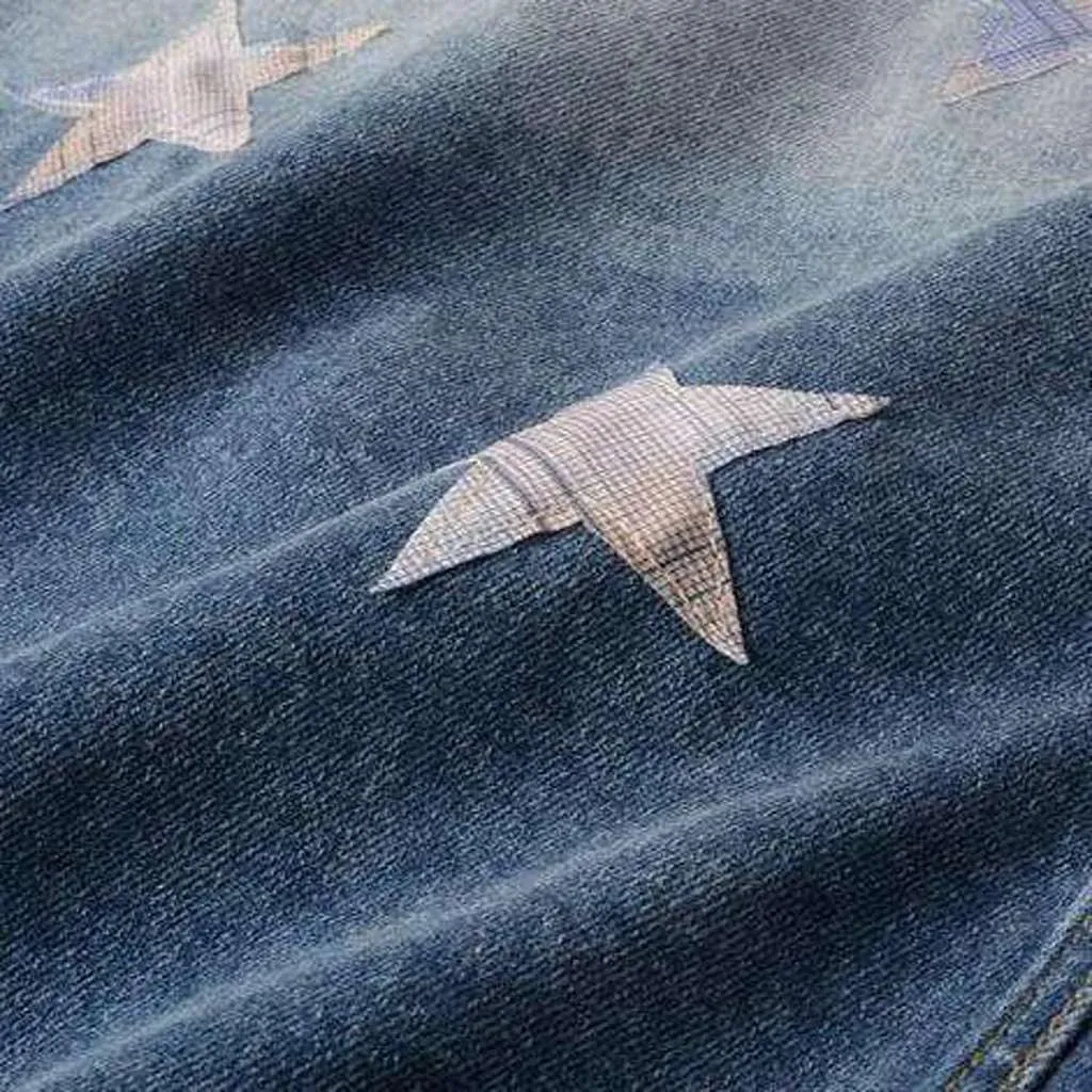 Color stars vintage denim jacket