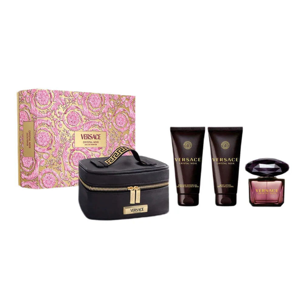 Crystal Noir zestaw woda perfumowana spray 90ml   balsam do ciała 100ml   żel pod prysznic 100ml   kosmetyczka