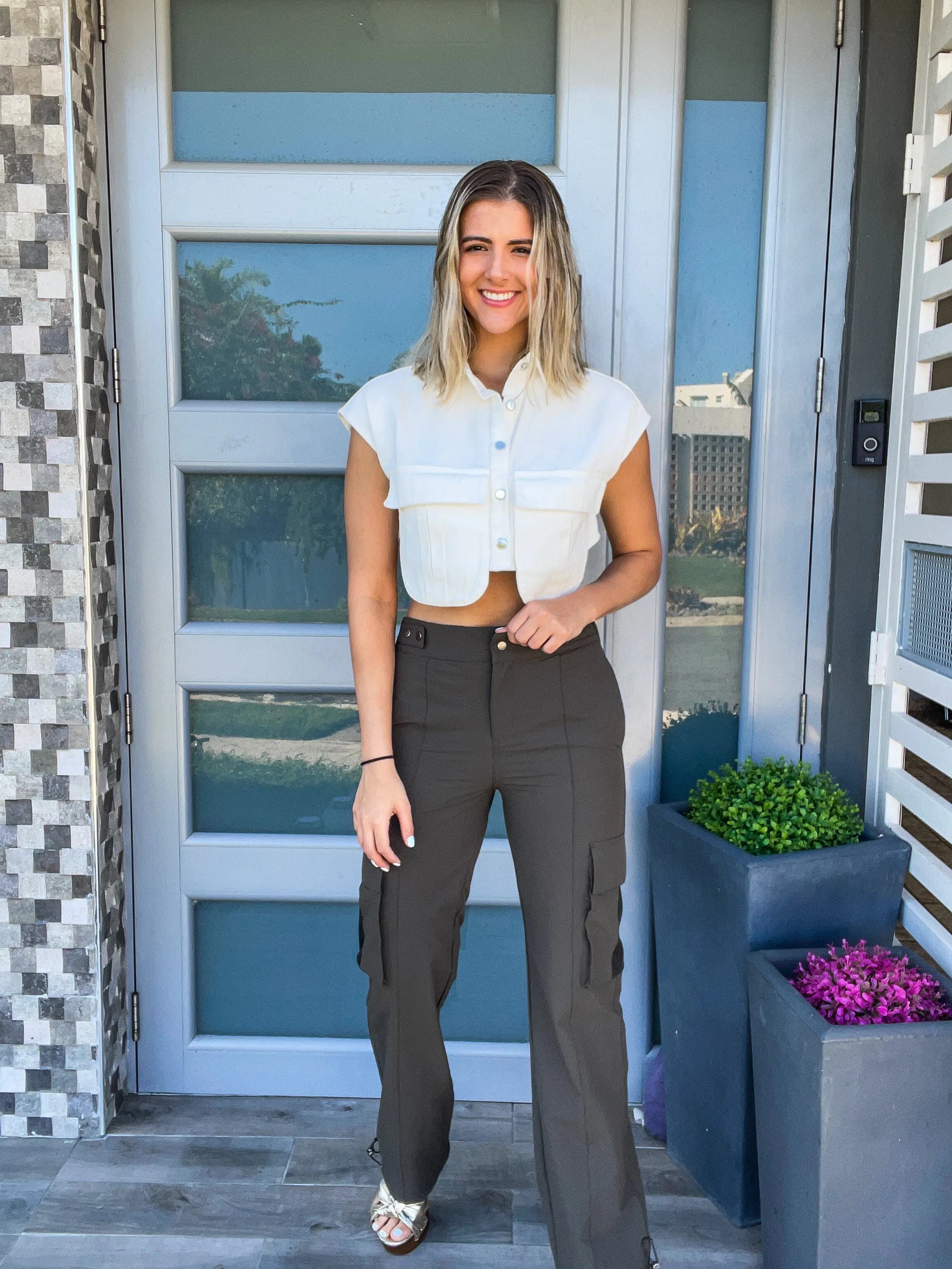 DARK OLIVE CARGO PANTS