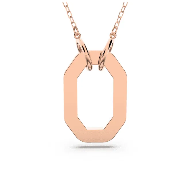 Dextera Octagon Pavé White Rose Gold-tone Plated Pendant 5642389