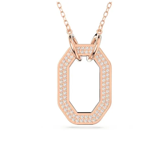 Dextera Octagon Pavé White Rose Gold-tone Plated Pendant 5642389