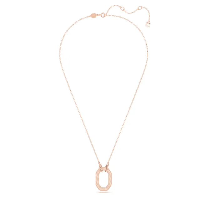 Dextera Octagon Pavé White Rose Gold-tone Plated Pendant 5642389