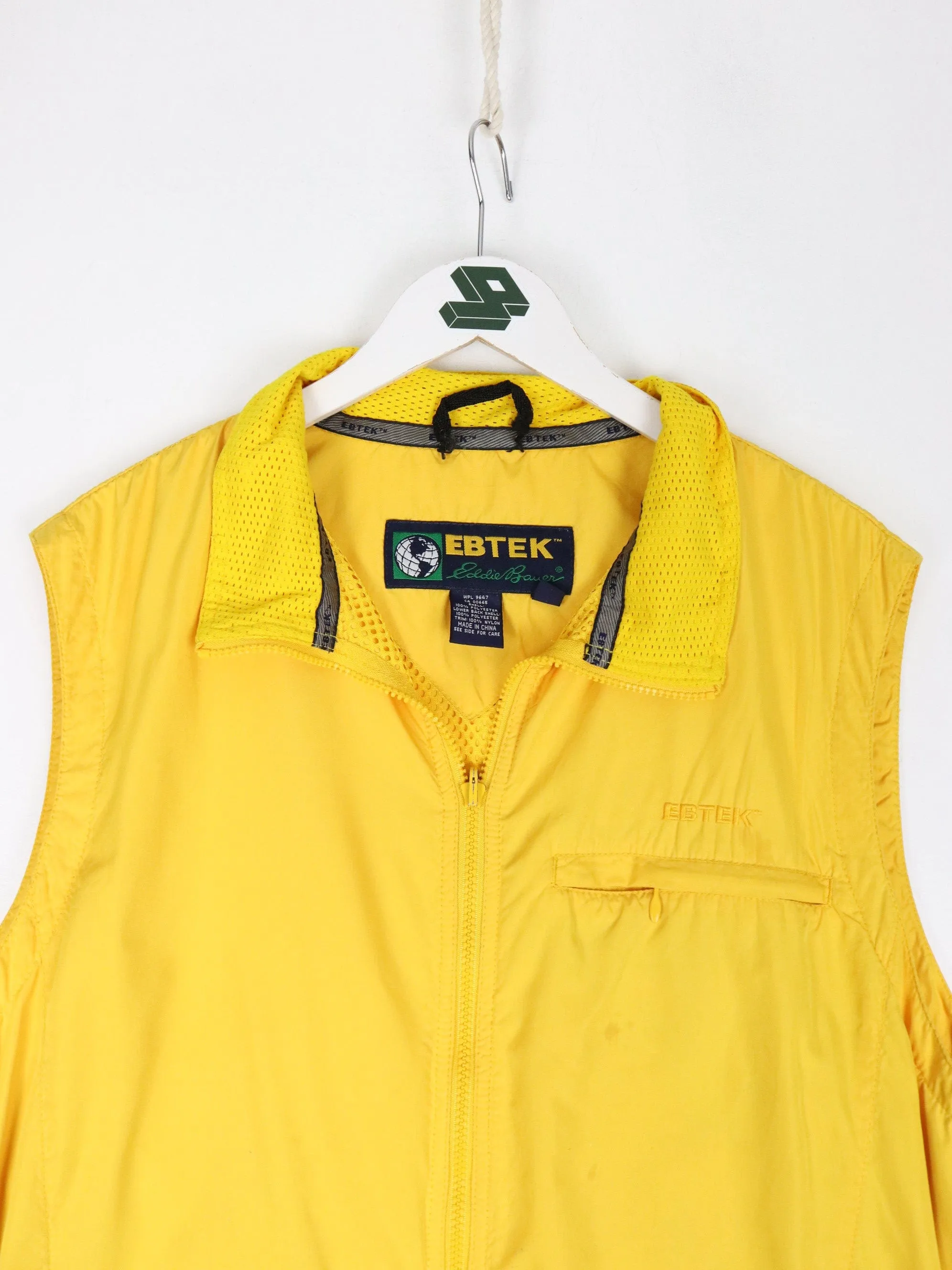 Eddie Bauer Ebtek Vest Mens Medium Yellow Windbreaker