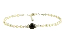 Elegant Black Pearl Beaded Anklet